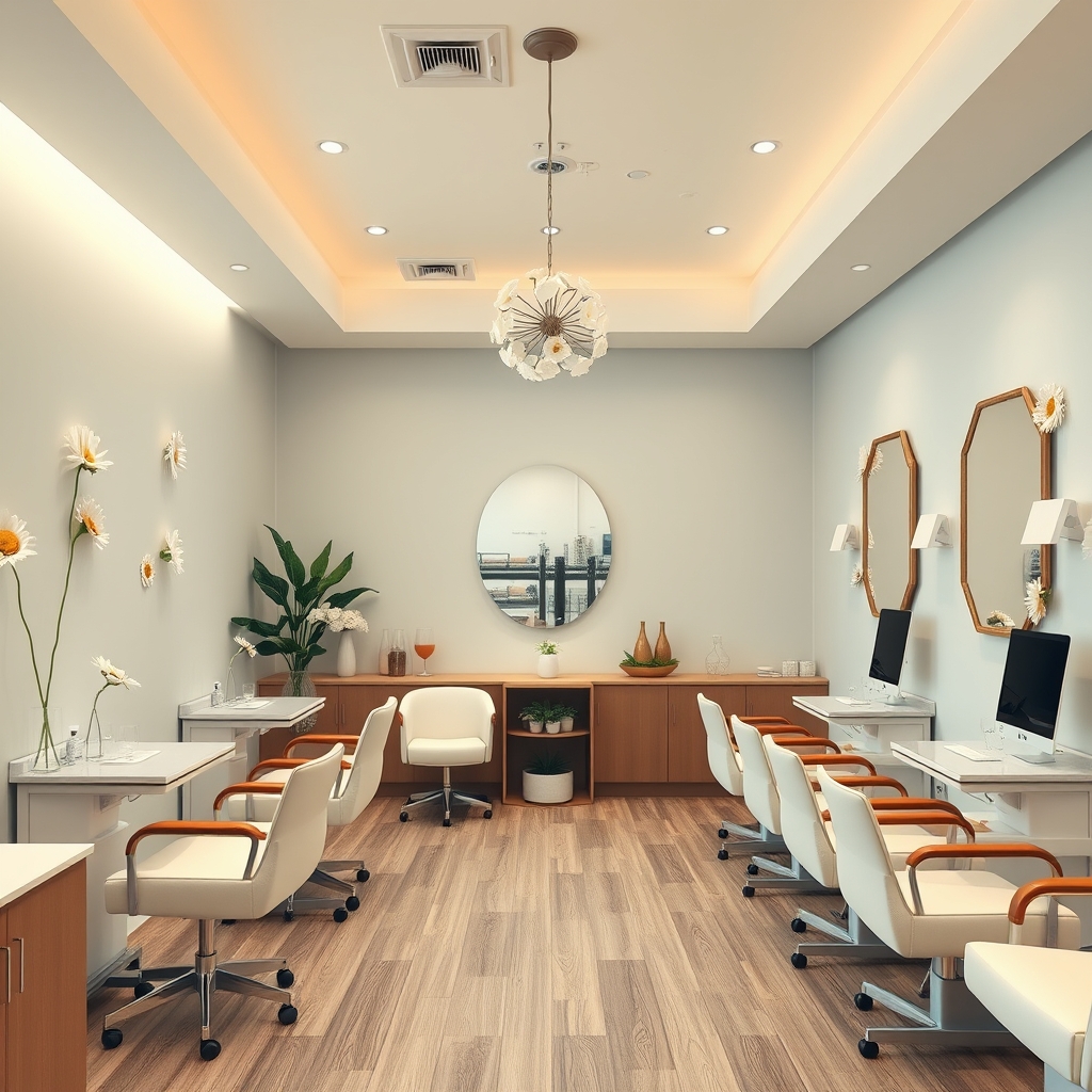 Elegant nail art and floral-inspired manicure styling at Daisy Nails